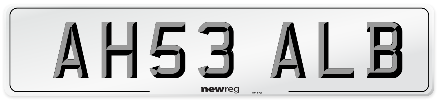 AH53 ALB Number Plate from New Reg